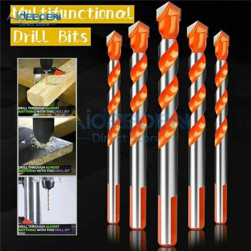 5Pcs/Set 6-12mm High Speed Alloy Multifunctional Drill Bit Set Triangular-overlord Perforator Ceramic Tile Drill Handle Marble