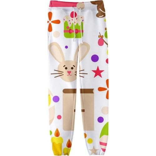 2021 New 3D Print Easter Day Sweatpants Women/Men Fitness Joggers Spring High Street Bunny Trousers Pants Sweatpant