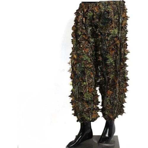 Hunting Camouflage Clothes Suit 3D Bionic Leaves Long Sleeve Jacket Pants Two Pieces Set Outdoor Jungle Shoot Sniper Photography