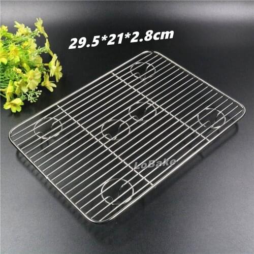 Medium size 29.5*21cm hard stainless steel wire baking oven bread rack cooling racks bakery tools BBQ roasting grilling frame