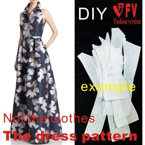 Dresses Sewing Pattern Template Cutting drawing Clothing DIY ((Not selling clothes)) BLQ-221