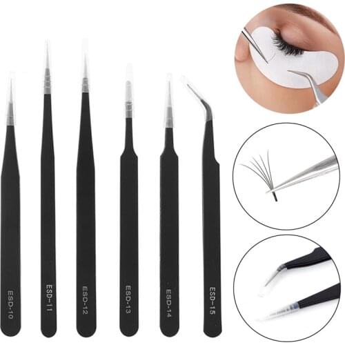 Nail Tweezers Rhinestone Picking Tool Lash Grafting Clip Eyelash Nipper Stainless steel Beauty New Curved Straight Makeup Tools