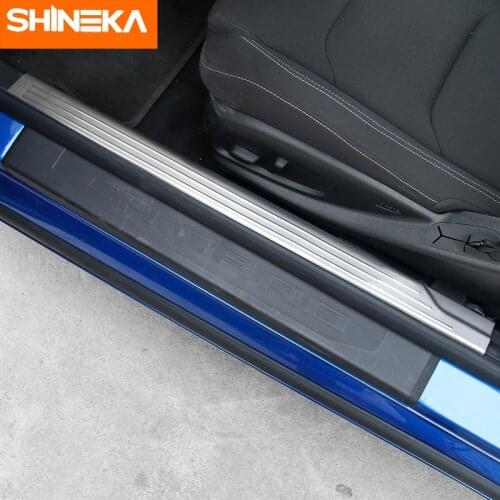 SHINEKA Car Styling Interior Door Sill Protector Door Plate Entry Guard for Chevrolet Camaro 2017