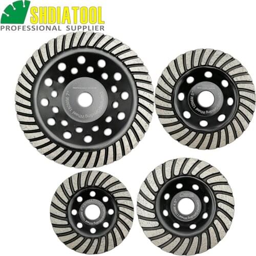 SHDIATOOL1pc 4" 4.5" 5" 7" Diamond Turbo Row Grinding Cup Wheel Grits 30-40 for concrete, Masonry, construction material
