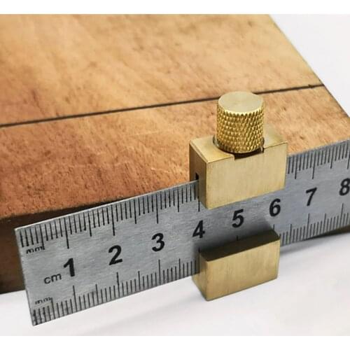 Steel Ruler Positioning Block Brass Angle Plotter Line Marking Indicator For Ruler Locator DIY Carpentry Scriber Measuring Tools