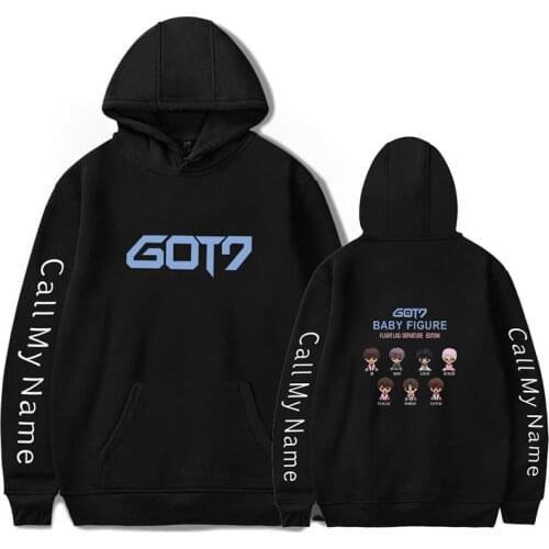 New Got7 Kpop Hoodie Baby Figure Cartoon Cute Hoodies Sweatshirts Hip Hop Men Women Hooded Pullover Long Sleeve Hoody Tracksuit
