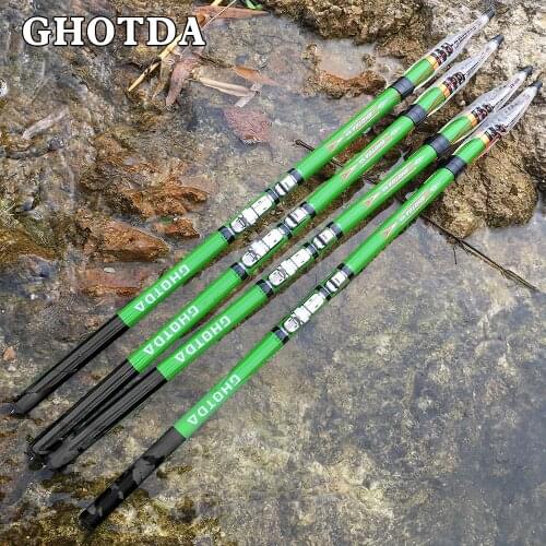 GHOTDA 2.7M 3.6M 4.5M 5.4M 6.3M Carbon Fiber Rock Fishing Rod Telescopic Fishing Rod Spinning Fishing Pole Feeder Rock Fishing