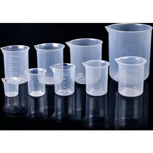 New 1/5/10PCS 50/100/150/250/500/1000ml thickened plastic measuring transparent scale cup food grade beaker kitchen milk tea