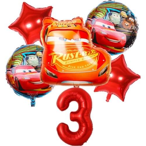 1Set Disney Racing Car Lightning McQueen Theme Balloons Children Birthday Party Decorations Supplies Baby Shower Kids Toys