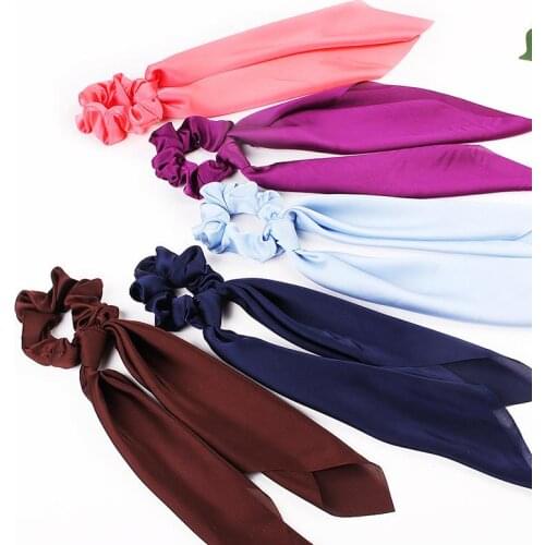 Women Hair Scrunchie Bows Ponytail Holder Hairband Bow Knot Scrunchy Girls Hair Ties Hair Accessories