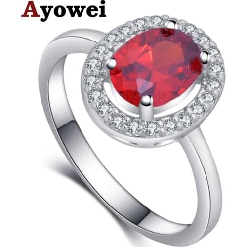 2.65g fashion retro red zircon 925 silver ring party gift simple style ladies exclusive JR2177A
