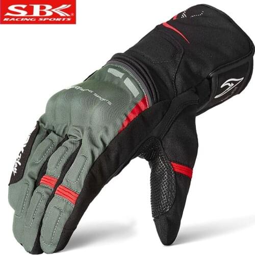 Winter Warm Motorcycle Riding Gloves Velvet knight Full Finger Windproof Leather Motorbike Glove Water repellent Touch Screen