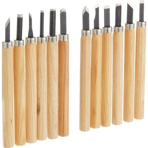 12 Set Wood Carving Knife Tools Upgrade Carbon Steel Carving Tools Wood Carving Knife Set Case for Wood, Pumpkin,Soap,Vegetables