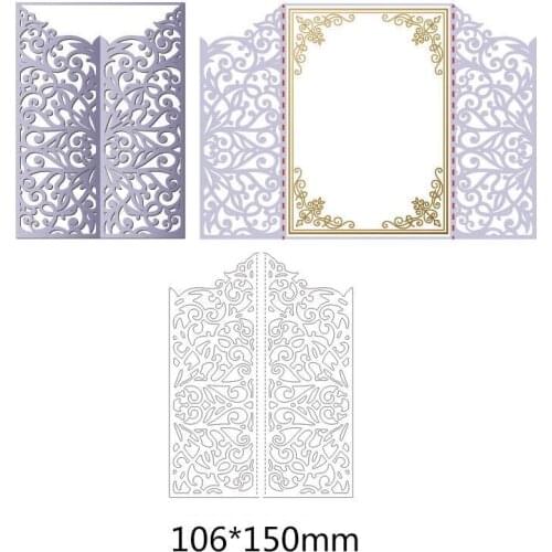 2pcs Hollow Lacework Covers Cutting Dies for DIY Envelope Card Photo Album Covers Creative Scrapbook Embossing Paper Crafts Dies