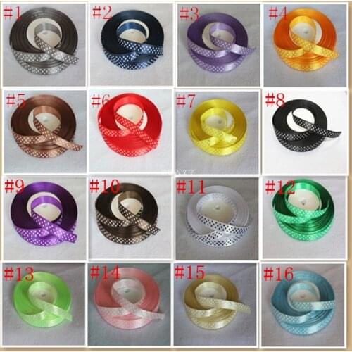 4pcs 3/8" 10mm Bulk Polka Dot Ribbon Satin Craft Supplies crafts (pick color)