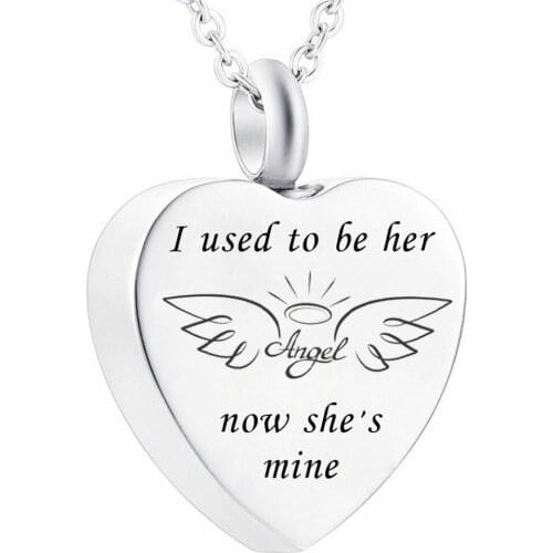 Angel Wings Cremation Urn Memorial Necklace for Ashes Stainless Steel Pendant Unique Small Jewelry Special Memories
