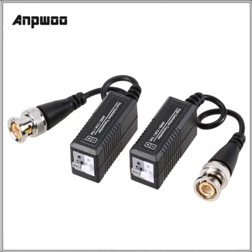 Anpwoo BNC HD 2M 3M CCTV Via Twisted Pairs Adapter HD CVI/TVI/AHD Passive Video Balun Male BNC to UTP Cat5/5e/6 Network Camera