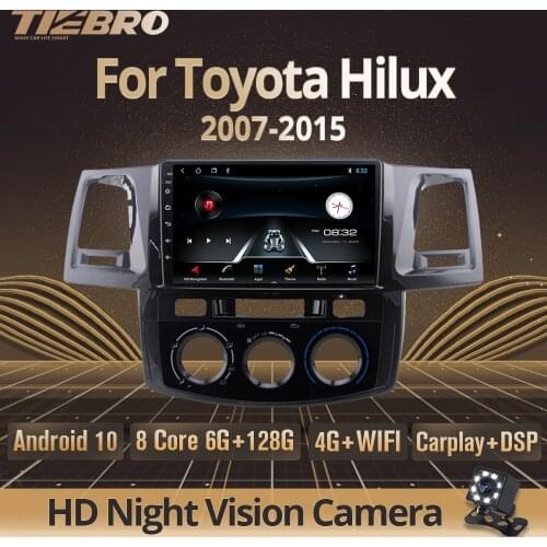 TIEBRO 2Din Android 9.0 Car Radio Player For Toyota Fortuner Hilux 2007 2008 2012 2014 2015 Multimedia Video Gps Navigation DVD