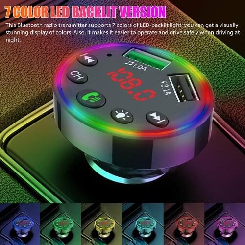 Car Bluetooth 5.0 Receiver FM Transmitter Modulator Radio MP3 Hands-Free Aux Bluetooth Adapter Fast 2 USB Charger Accessories