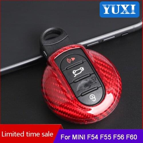 Carbon Fiber Key Case Protection Cover Deocoration shell For BMW MINI Cooper Clubman F54 F55 F56 F57 F60 Car Styling Accessories