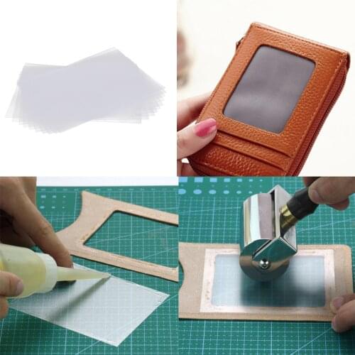 10 Pieces/pack Wallet Card Plastic Film Sheet Record Outer Sleeves for DIY Leather Crafts Accessories