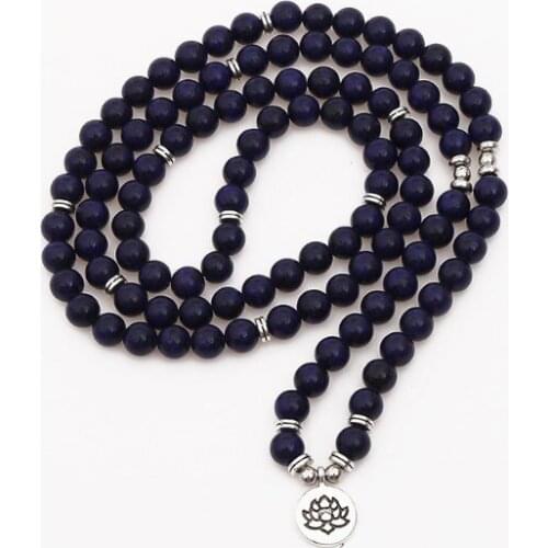 Black 108 beads 8mm elastic adjustable Lotus life tree Buddha OM eye Chakra Reiki agate Onyx Bracelet necklace cfb24