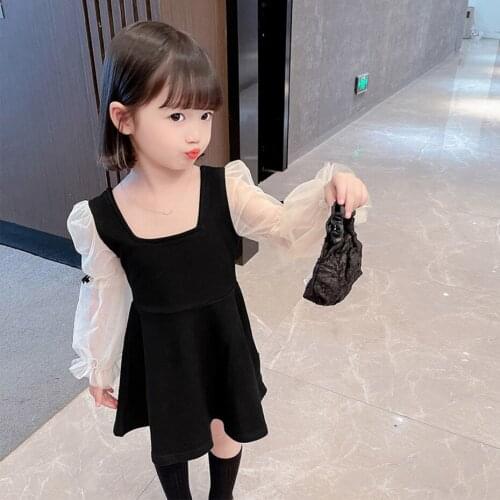 Kids Dresses For Girls Patchwork Girls Dresses Casual Style Party Dress Child Spring Autumn Clothes Girl