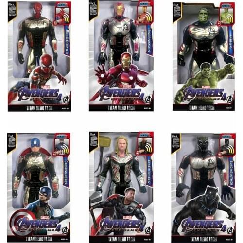 Hasbro Avengers 4 Light Music Super Hero Iron Man Hulk Figurine Dolls Toys PVC Action Figure Model Toy Kids Gift