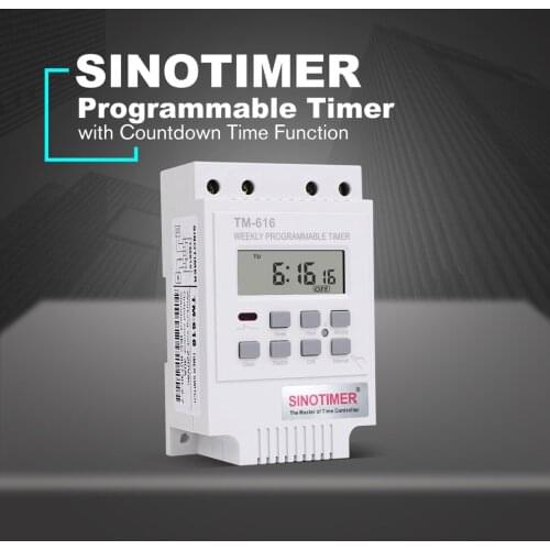 SINOTIMER TM616B-2 30A 220V Electronic Weekly Programmable Digital TIME SWITCH Relay Timer Control Timer Din Rail Mount