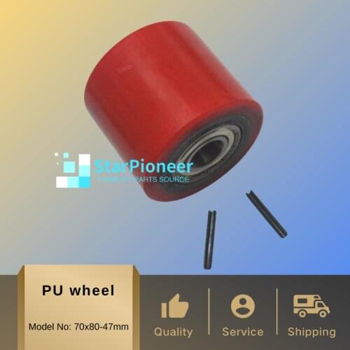 Hydraulic pallet truck wheels hand pallet truck wheel 70x80-47-20mm PU with bearings 6204 After install bearing, hole is 20mm