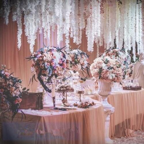 100CM Artificial Hydrangea Orchid Wisteria Flower For Wedding DIY Rattan Wall Hanging Basket 30 Colors Available