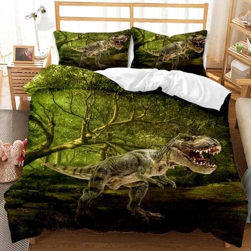 Cartoon Dinosaur 3D Printed Comforter Bedding Set 2/3pcs Bedclothes Bed Linen Bedding Set Duvet Covers Pillowcases (NO sheet)