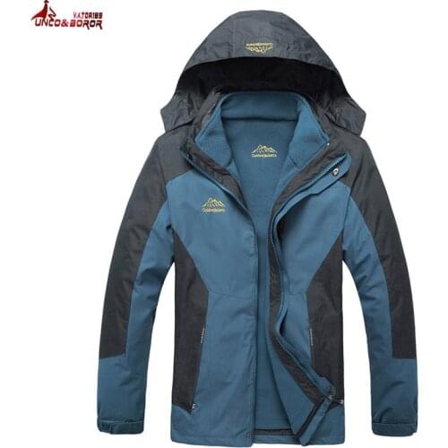 Plus size L~6XL,7XL,8XL outwear Waterproof Windproof Breathable Warm Winter Coat men parka 2 in 1 snow ski Jacket male clothing