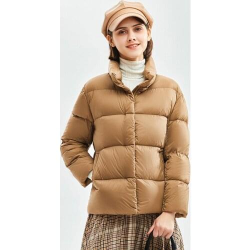 White Duck Down Coat 2021 New Autumn Winter Ultra Light 90% Slim Short Puffer Jacket Female Zipper Casual Tops Parkas