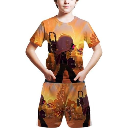 Hot Series Shooting game Parent child suit Homme 3D Print Summer Fashion Streetswear Short Sleeve Funny Game Sport suit