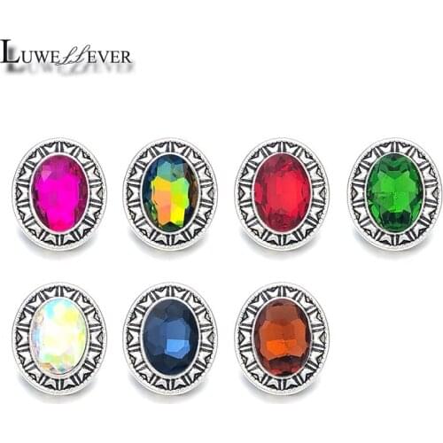 New Component 083 Crystal 18mm Metal Snap Button For Bracelet Necklace Interchangeable Jewelry Women Accessorie Findings