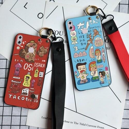 Cute Cartoon Silicone Case For Asus Zenfone Max Pro M2 ZB631KL ZB633KL Neck Strap Back Cover For Asus 5Z ZE620KL ZS620KL Case