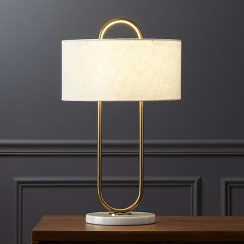 SGROW Minimalist Bedroom Table Lamp Creative Modern Lampara Living Room Abajur de mesa with Marble Base Desk Lighting Fixtures