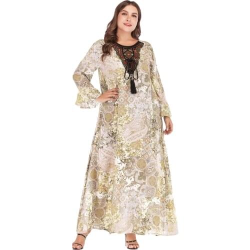 Muslim Abaya Dress Women Embroidery Djellaba Hijab Vestidos Turkey Moroccan Kaftan Dubai Ramadan Robe Islamic Clothing Plus Size