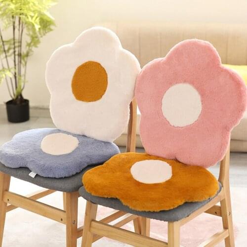 1pc 50cm Soft Stuffed Memory Foam Cushion Rabbit Fur Flowers Pillow Mat Dolls 7 Colors Sofa Chair Cushion Home Decor Gift