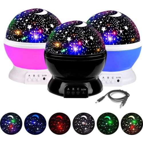 Bedroom Decor Night Lights Rotating Starry Sky Magic Projector Night Light USB LED Night Lamp Lampe Starlight for Kids Gift