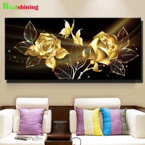 Full,Square Round Diamond painting Abstract Black Golden Rose 3d picture of rhinestone Large mosaic full embroidery,Flower N2303