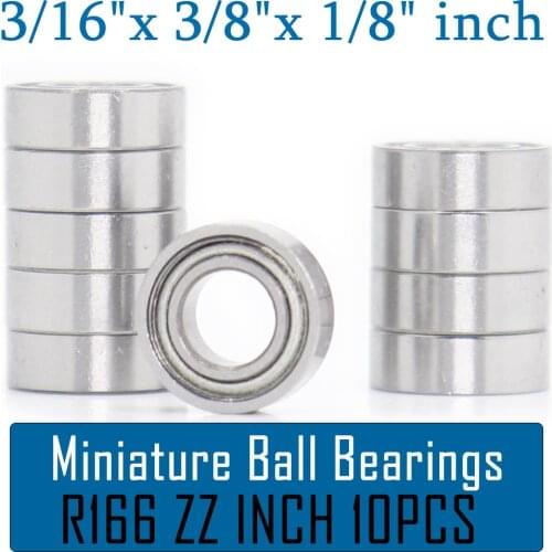 R166ZZ Bearing ABEC-1 (10PCS) 3/16"x3/8"x1/8" inch Miniature R166 ZZ Ball Bearings RC Model Parts