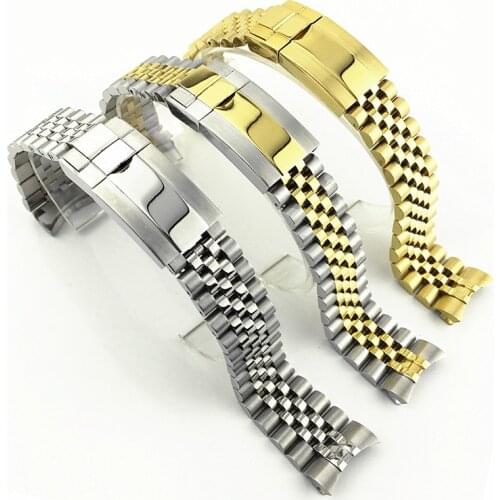 20mm stainless steel Watch band strap male sports For Dayjust luxury series five beads full solid strap watchband