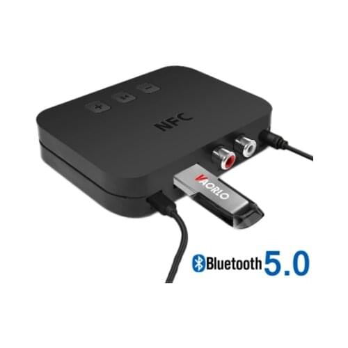 BT-50 Bluetooth 5.0 Receiver Audio Transmission Stereo Music Support U Disk NFX Connect With RAC 3.5 AUX Jack Adapter