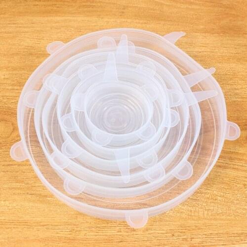 6-piece silicone fresh-keeping cover can be stretched and sealed with fresh-keeping film Kitchen supplies