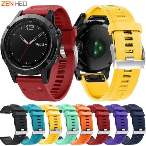Silicone Bracelet Strap For Garmin Fenix 5/5 Plus Quick Release Easy Fit Watchband For Garmin Forerunner 935 945 Watch Band