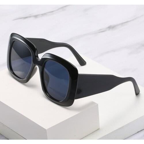 New unisex trendy square sunglasses wide temples big frame sunglasses women fashion street driving glasses men