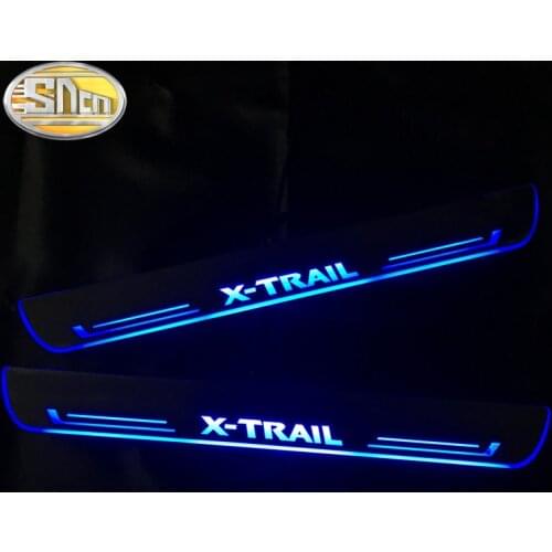 SNCN 4PCS Car LED Door Sill For Nissan X-trail T32 2013 - 2018 Ultra-thin Acrylic Dynamic LED Welcome Light Scuff Plate Pedal
