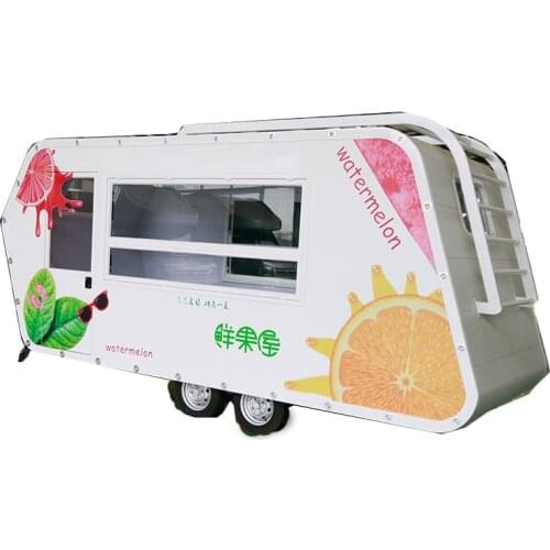 2019 new design watermelon food vending kiosk/ electric orange food truck /mobile street food cart for sale